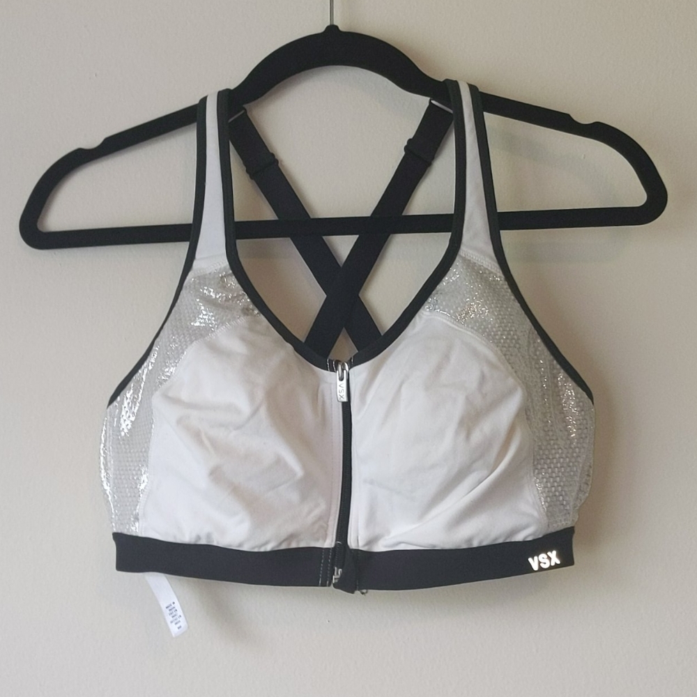 Victoria's Secret sports bra white and silver